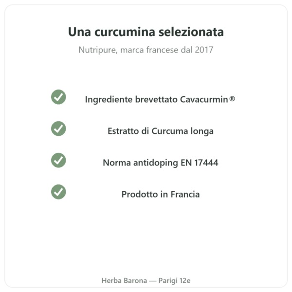Active Curcumine Nutripure 90 capsule qualità Paris Herba Barona