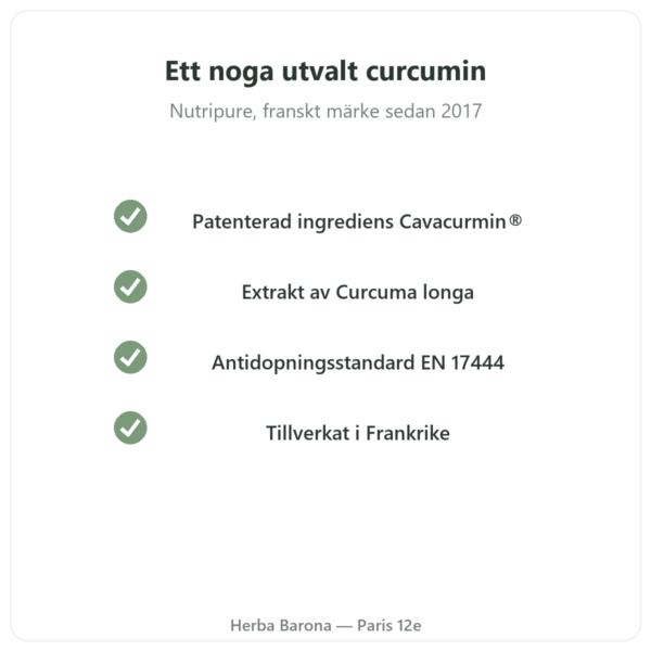 Active Curcumine Nutripure 90 kapslar kvalitet Paris Herba Barona