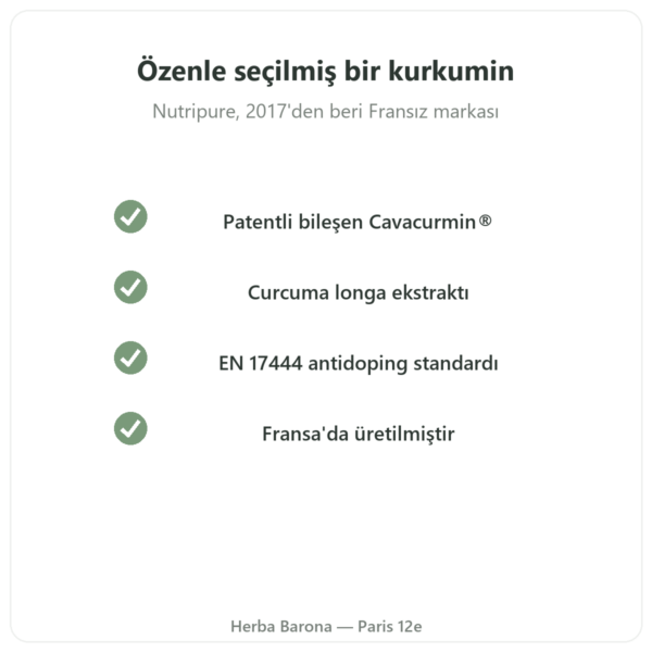 Active Curcumine Nutripure 90 kapsül kalite Paris Herba Barona