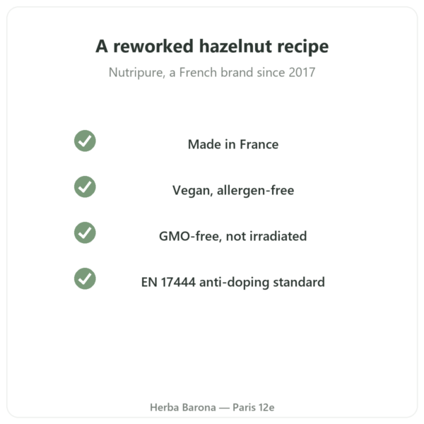 Nutripure natural hazelnut flavouring 50 g quality Paris Herba Barona