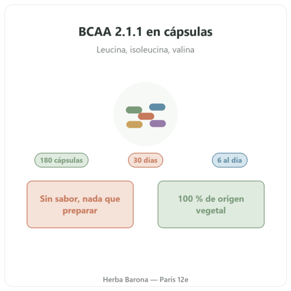 BCAA 2.1.1 Nutripure 180 cápsulas presentación Paris Herba Barona