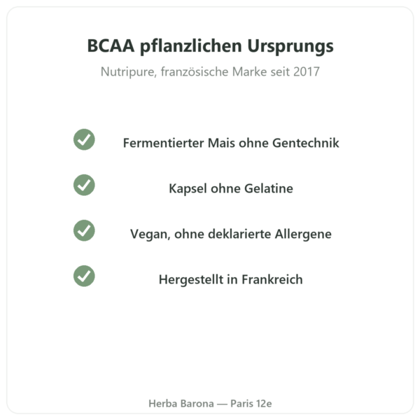BCAA 2.1.1 Nutripure 180 Kapseln Qualität Paris Herba Barona