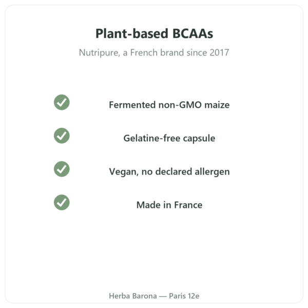 BCAA 2.1.1 Nutripure 180 capsules quality Paris Herba Barona