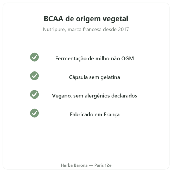 BCAA 2.1.1 Nutripure 180 cápsulas qualidade Paris Herba Barona