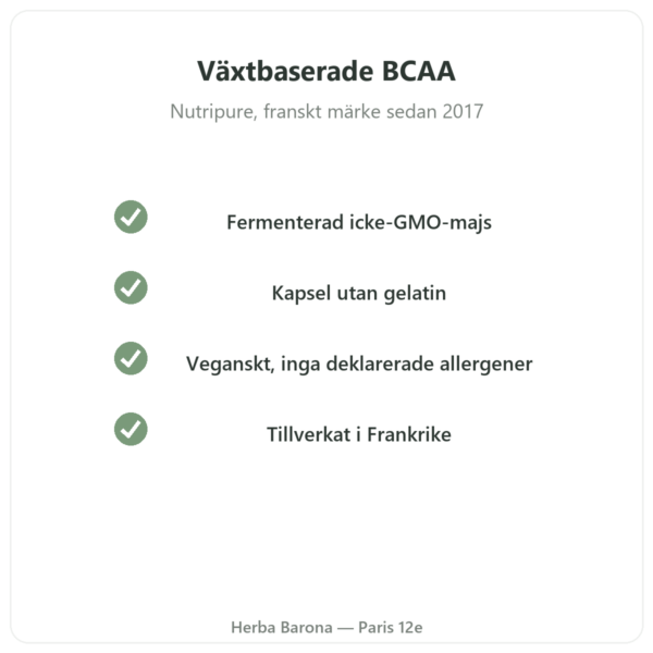 BCAA 2.1.1 Nutripure 180 kapslar kvalitet Paris Herba Barona