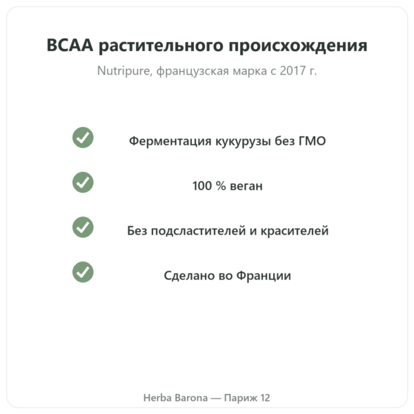 BCAA 2.1.1 Nutripure в порошке 220 г качество Paris Herba Barona