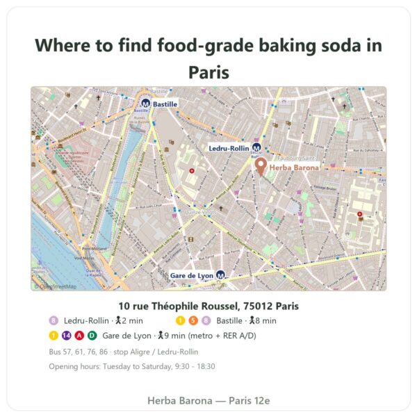 Where to find Food-Grade Baking Soda 500 g – Nature et Partage - Herba Barona Paris