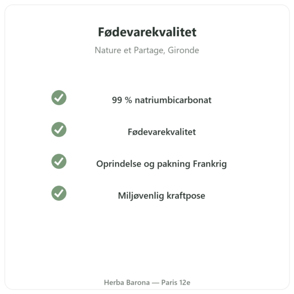 Natriumbicarbonat i fødevarekvalitet 500 g – Nature et Partage – 500 g kvalitet Paris Herba Barona