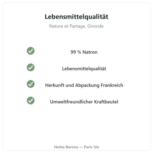Natron in Lebensmittelqualität 500 g – Nature et Partage Qualität Paris Herba Barona
