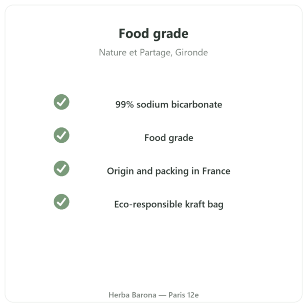 Food-Grade Baking Soda 500 g – Nature et Partage quality Paris Herba Barona