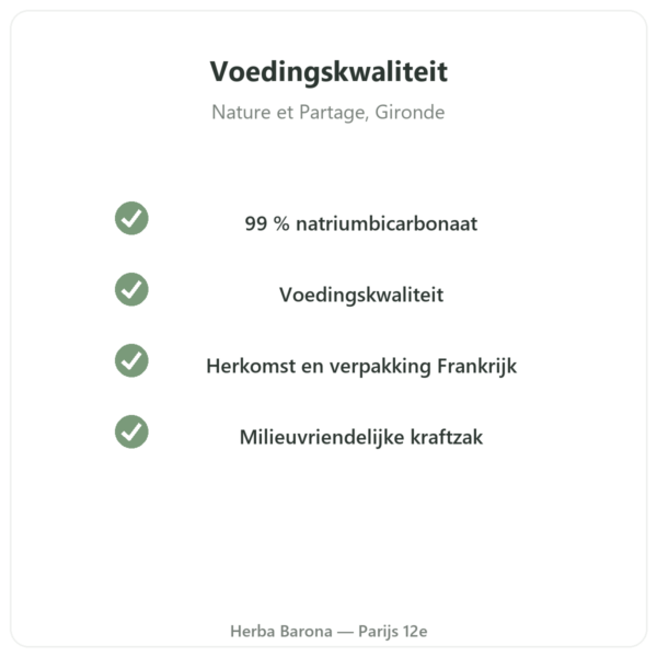 Natriumbicarbonaat voor voeding 500 g – Nature et Partage – 500 g kwaliteit Paris Herba Barona