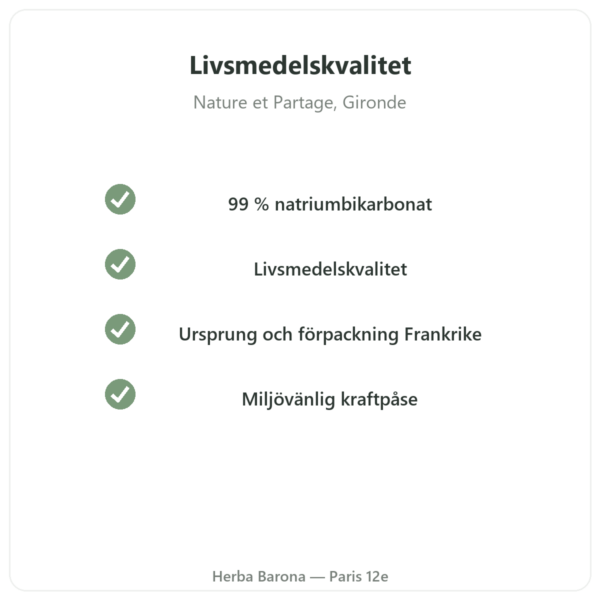 Natriumbikarbonat av livsmedelskvalitet 500 g – Nature et Partage – 500 g kvalitet Paris Herba Barona