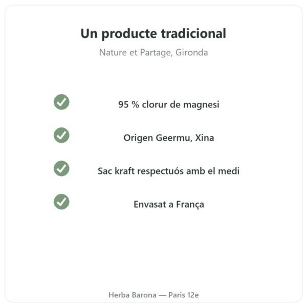 Clorur de magnesi (Nigari) – Nature et Partage – 500 g qualitat Paris Herba Barona