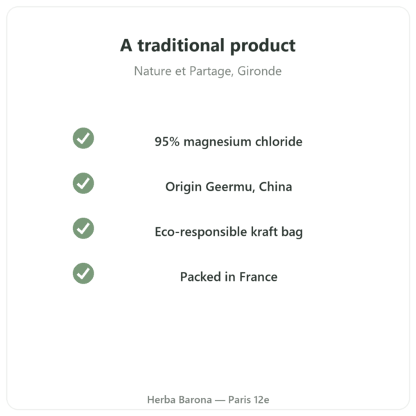 Magnesium Chloride (Nigari) 500 g – Nature et Partage quality Paris Herba Barona