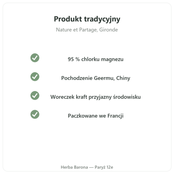 Chlorek magnezu (nigari) – Nature et Partage – 500 g jakość Paris Herba Barona