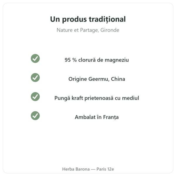 Clorură de magneziu (nigari) – Nature et Partage – 500 g calitate Paris Herba Barona