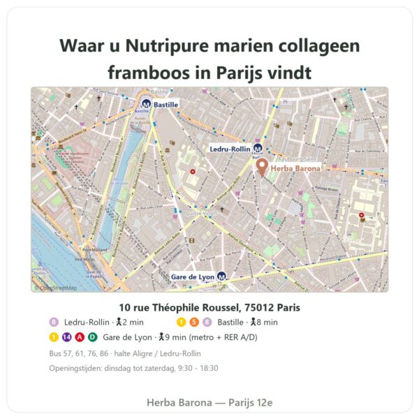 Waar te vinden Nutripure marien collageen frambozensmaak 310 g - Herba Barona Paris