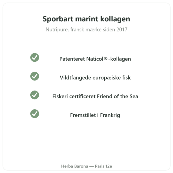 Nutripure marint kollagen med hindbærsmag 310 g kvalitet Paris Herba Barona
