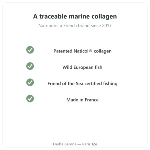 Nutripure raspberry marine collagen 310 g quality Paris Herba Barona