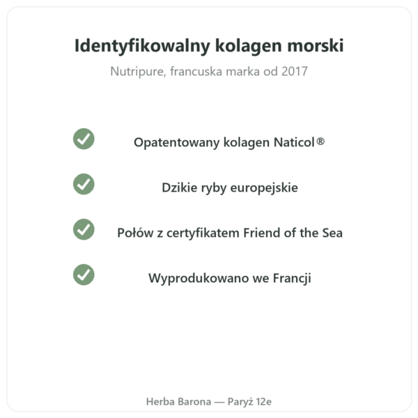 Kolagen morski o smaku malinowym Nutripure 310 g jakość Paris Herba Barona