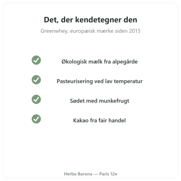 Greenwhey Økologisk Wheykoncentrat Chokolade 900 g kvalitet Paris Herba Barona