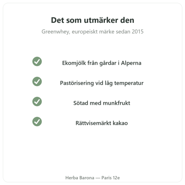 Greenwhey Ekologiskt Wheykoncentrat Choklad 900 g kvalitet Paris Herba Barona