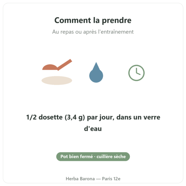 Créatine Creapure® Nutripure poudre 1 kg mode d'emploi Paris Herba Barona