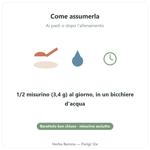 Creatina Creapure® Nutripure in polvere 1 kg modalità d'uso Paris Herba Barona