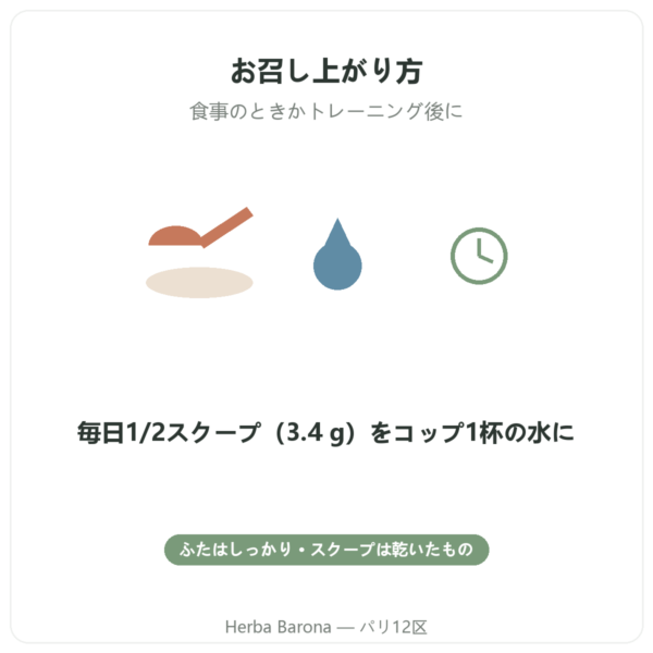 クレアチン Creapure® Nutripure パウダー 1 kg お召し上がり方 Paris Herba Barona