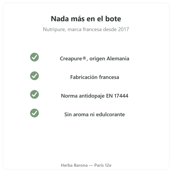 Creatina Creapure® Nutripure en polvo 1 kg calidad Paris Herba Barona