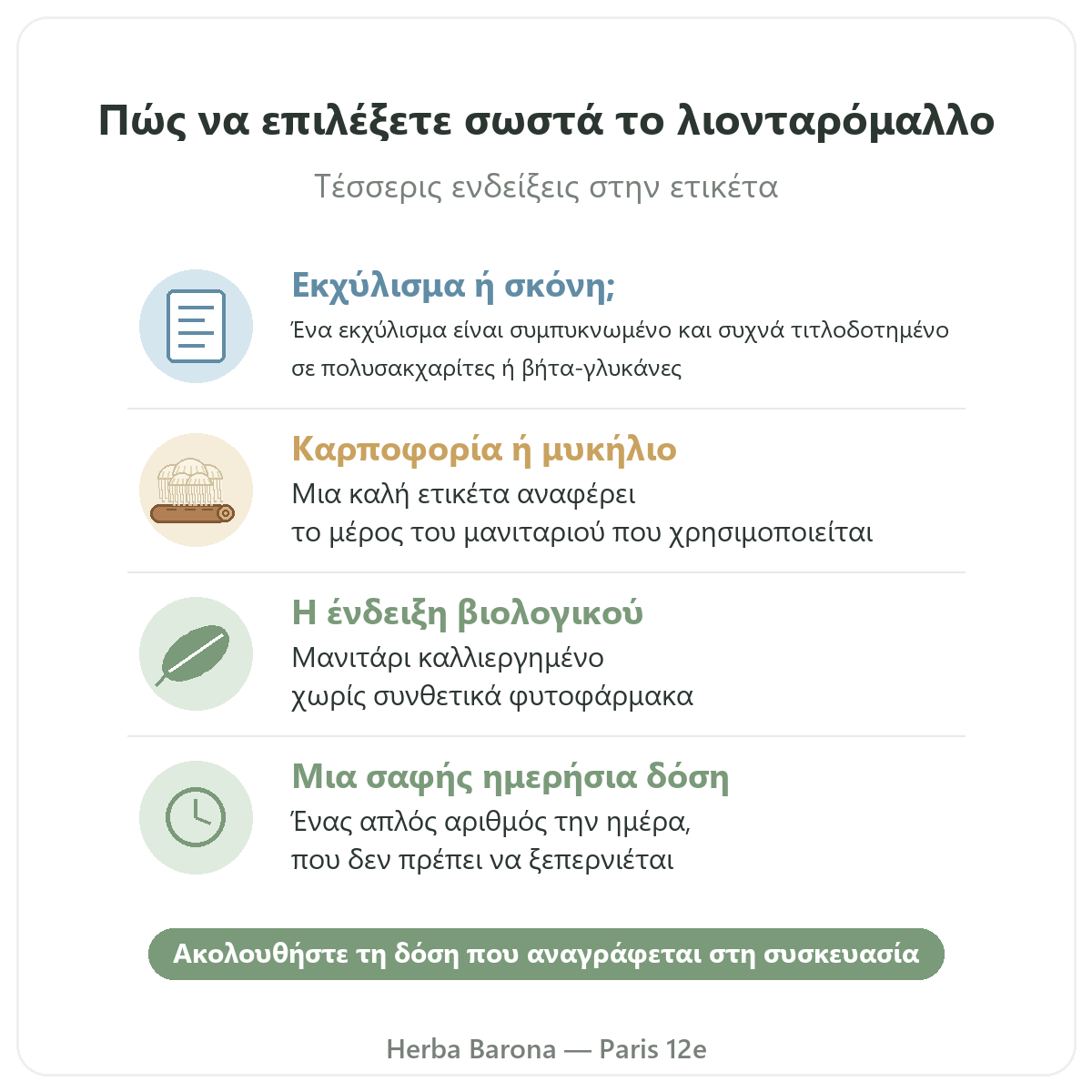 Λιονταρόμαλλο Παρίσι: πώς να επιλέξετε, Herba Barona Παρίσι 12ο