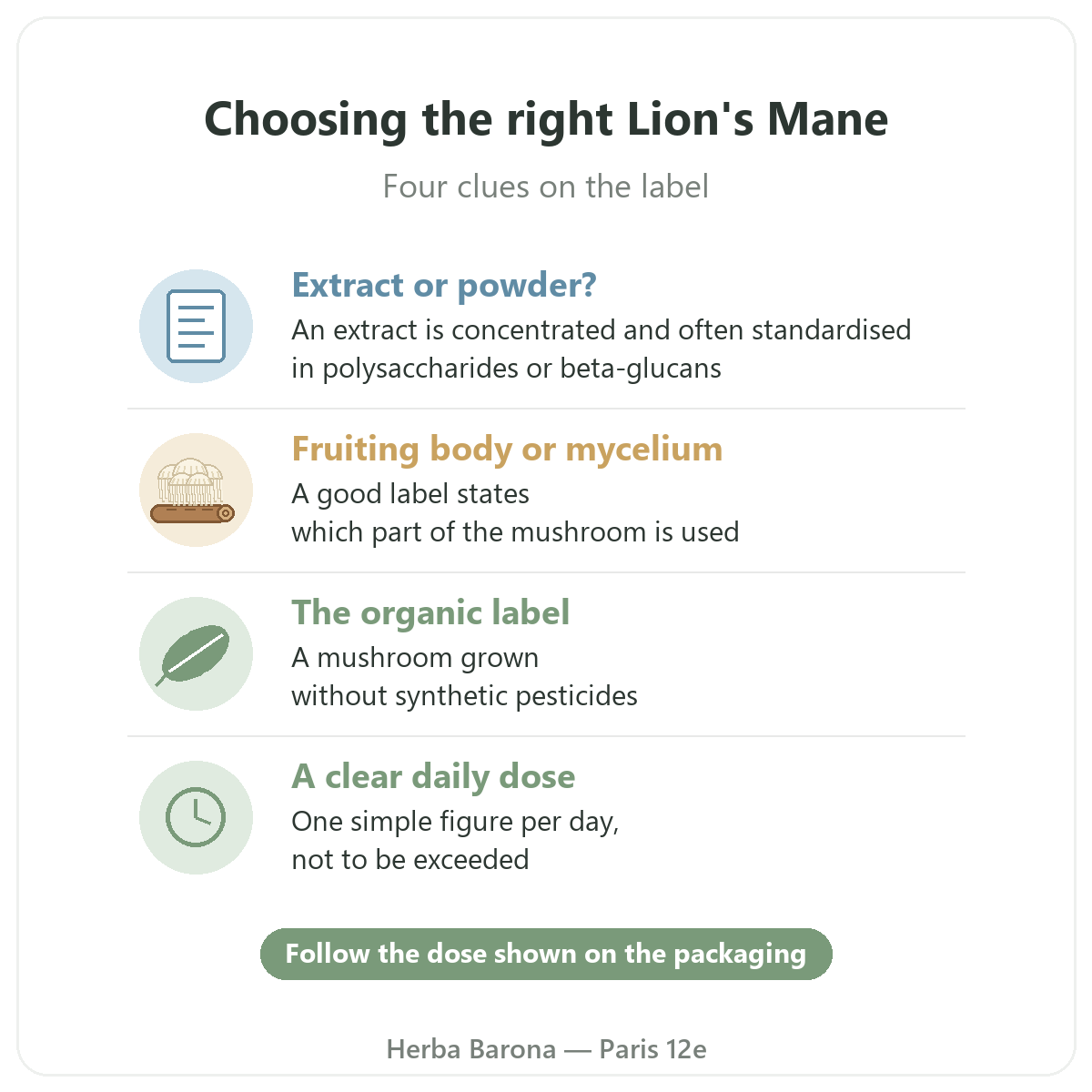 Lion's Mane Paris: choosing the right one, Herba Barona Paris 12th