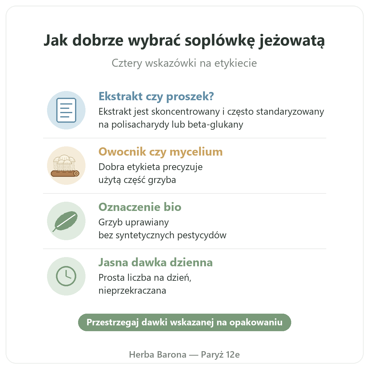 Soplówka jeżowata Paryż: jak dobrze wybrać, Herba Barona Paryż 12