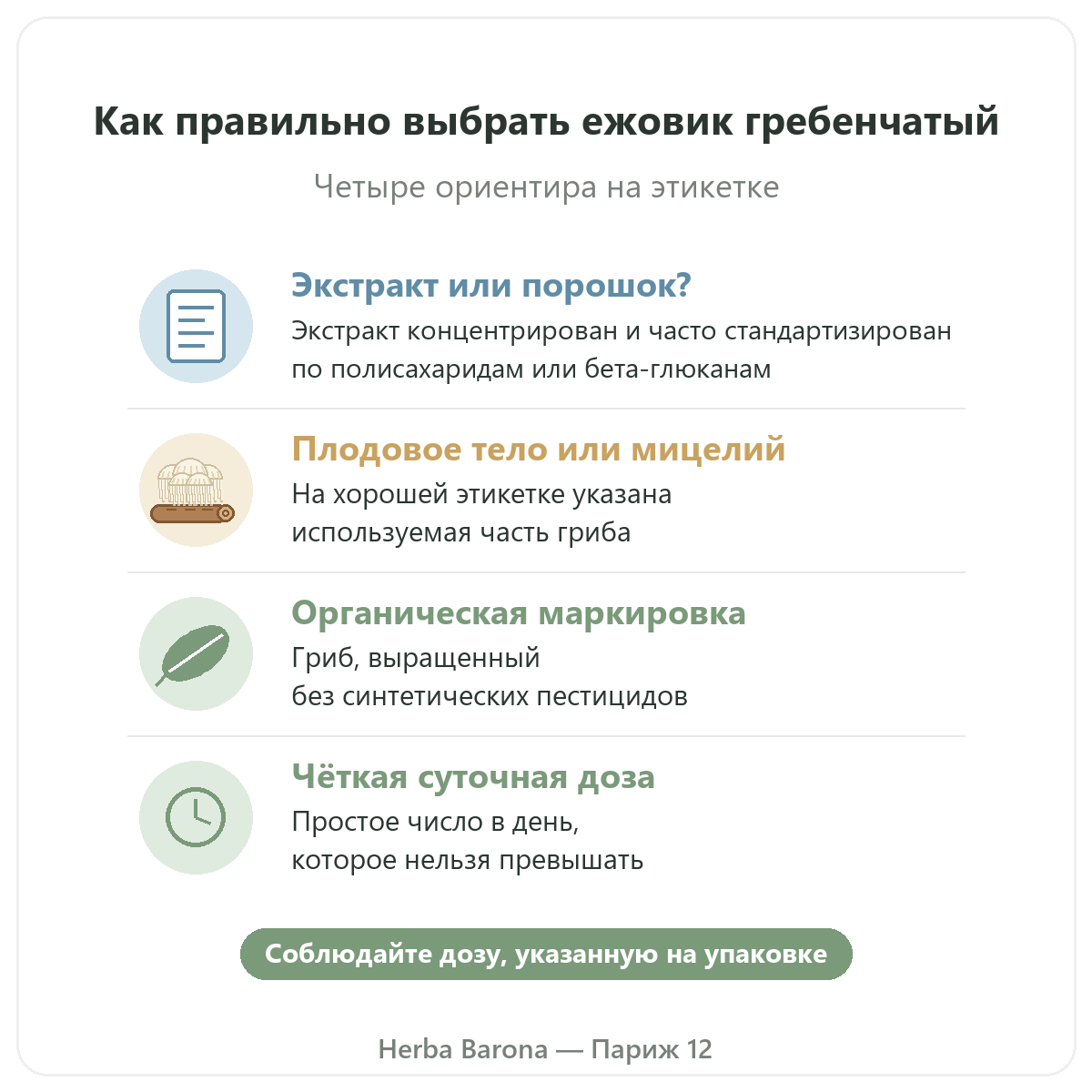 Ежовик гребенчатый Париж: как выбрать, Herba Barona Париж 12