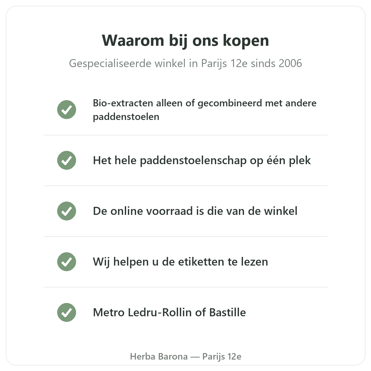 Leeuwenmanen Parijs: waarom kopen bij Herba Barona Parijs 12e
