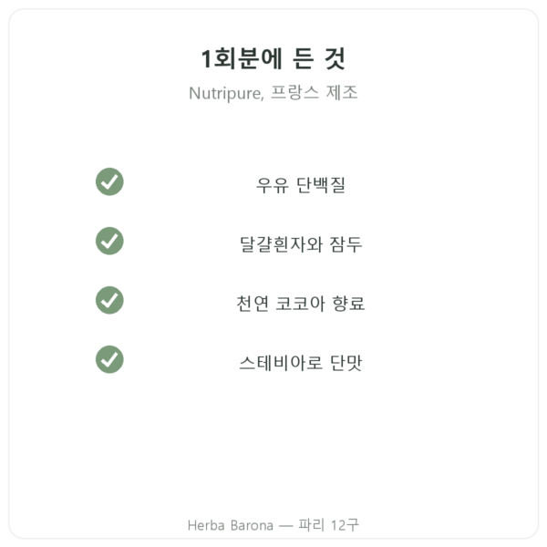 Daily Protein 초콜릿 Nutripure 750 g 품질 Paris Herba Barona