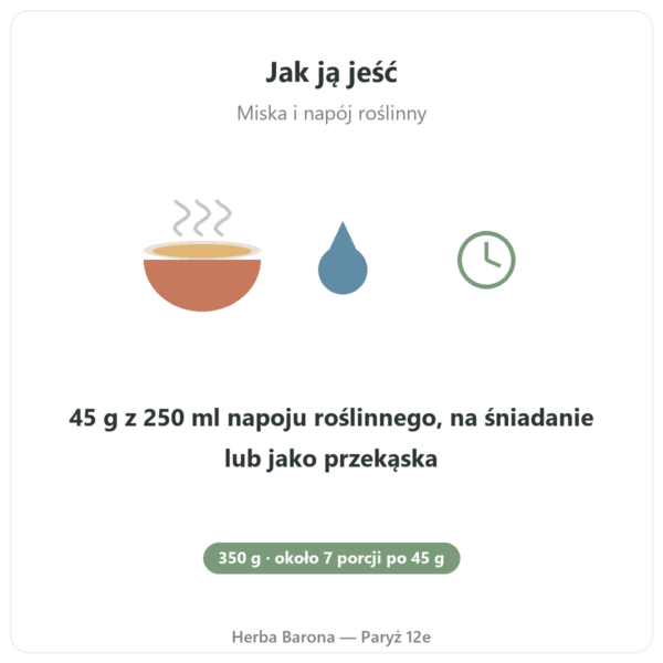 Pure Granola czekoladowa ekologiczna Nutripure 350 g jak ją jeść Paris Herba Barona