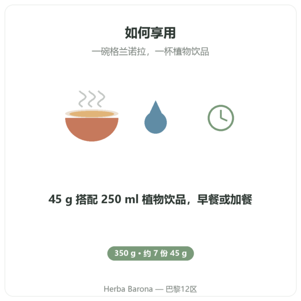 Nutripure 有机巧克力 Pure Granola 350 g 享用方式 Paris Herba Barona