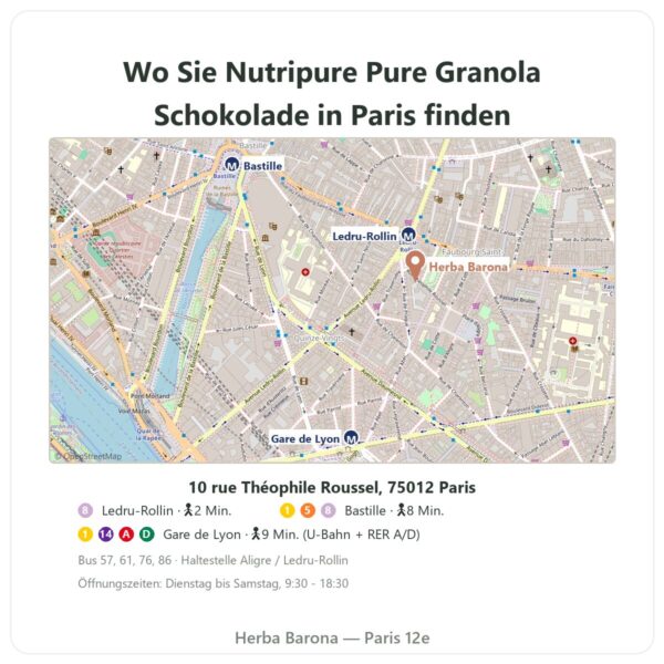 Wo finden Pure Granola Schokolade Bio Nutripure 350 g - Herba Barona Paris