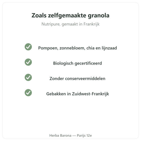 Pure Granola Meergranen bio Nutripure 350 g kwaliteit Paris Herba Barona