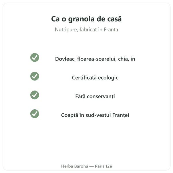 Pure Granola Multicereale bio Nutripure 350 g calitate Paris Herba Barona