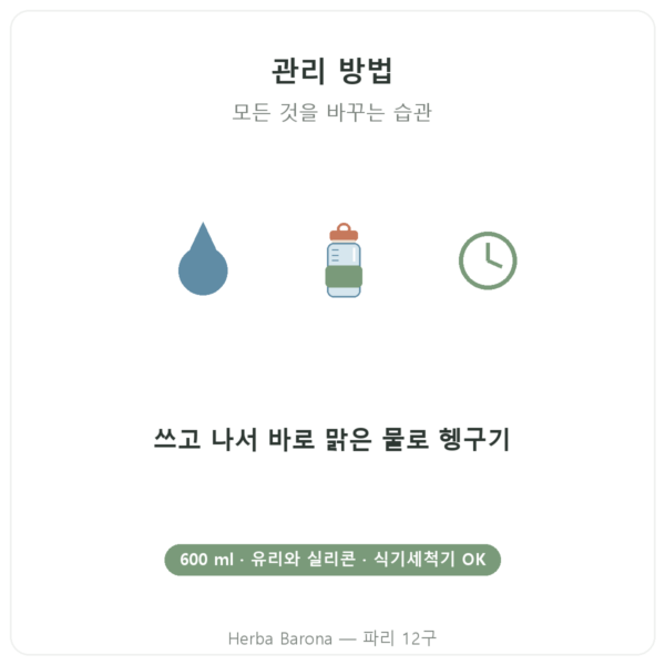 Greenwhey 유리 프로틴 셰이커 GreenShaker 2.0 600 ml 섭취 방법 Paris Herba Barona