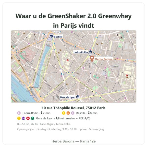 Waar te vinden Glazen eiwitshaker GreenShaker 2.0 Greenwhey 600 ml - Herba Barona Paris