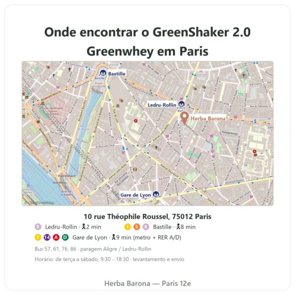 Onde encontrar Shaker de proteína em vidro GreenShaker 2.0 Greenwhey 600 ml - Herba Barona Paris