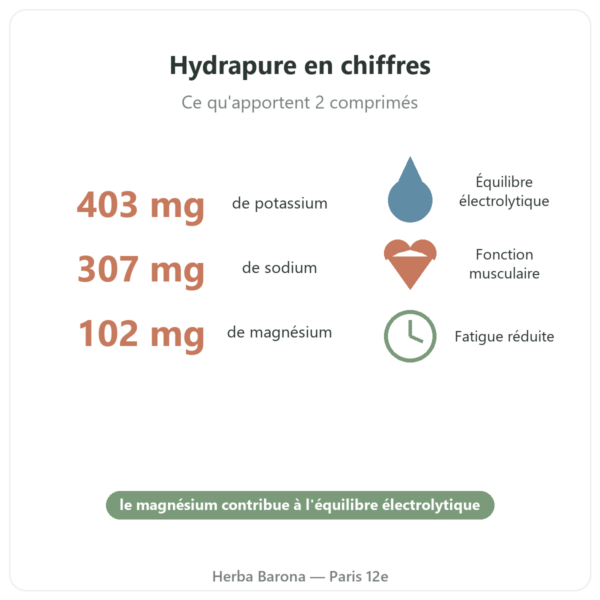 Hydrapure électrolytes fruits exotiques Nutripure bienfaits et chiffres Paris Herba Barona