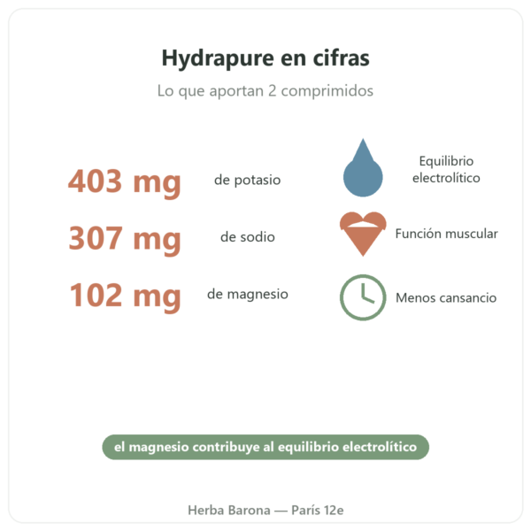 Hydrapure electrolitos Nutripure – frutas exóticas – 30 comprimidos beneficios y cifras clave Paris Herba Barona