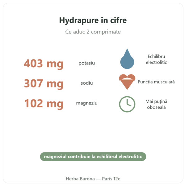 Hydrapure electroliți Nutripure – fructe exotice – 30 de comprimate efervescente beneficii și cifre cheie Paris Herba Barona