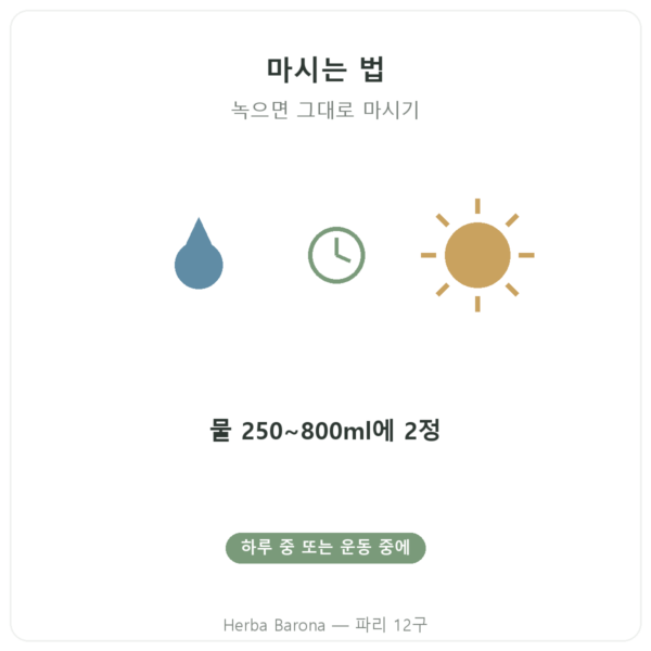 Hydrapure 전해질 Nutripure 열대과일 맛 30정 섭취 방법 Paris Herba Barona