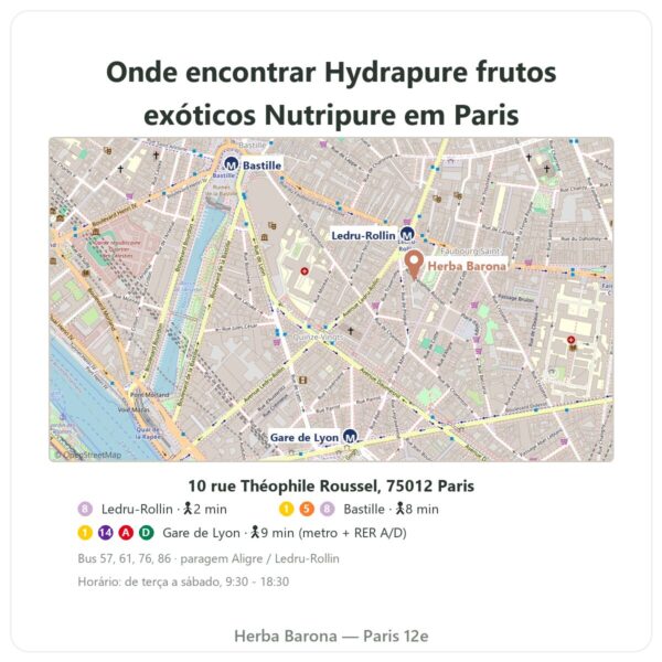 Onde encontrar Hydrapure eletrólitos Nutripure – frutos exóticos – 30 comprimidos - Herba Barona Paris