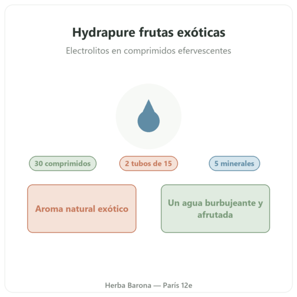Hydrapure electrolitos Nutripure – frutas exóticas – 30 comprimidos presentación Paris Herba Barona